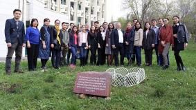 The landmark oak planting took place in front of Satbayev University building