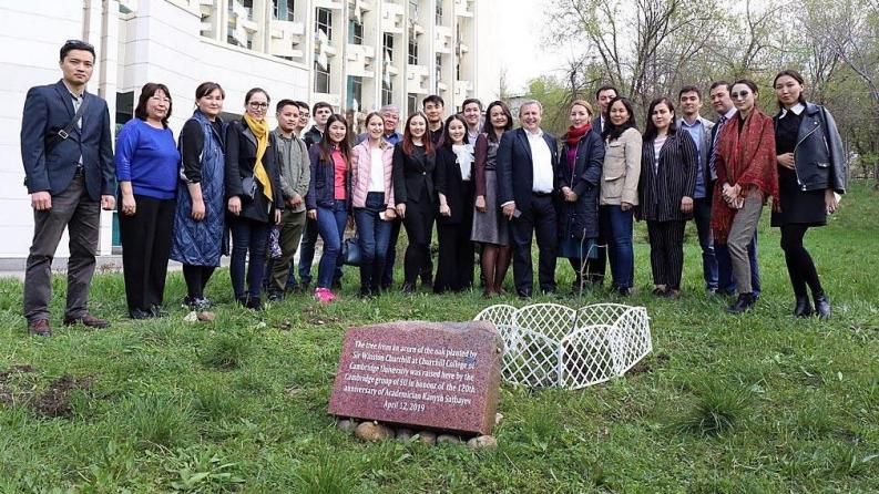 The landmark oak planting took place in front of Satbayev University building