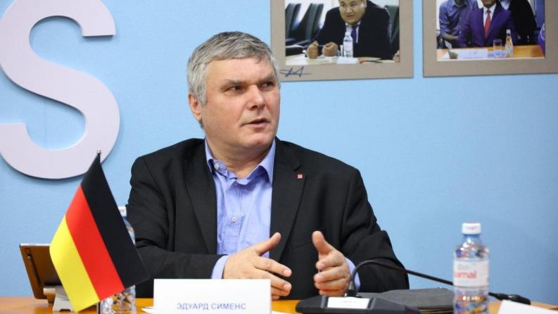 Eduard Siemens, Professor of Electrical Engineering, Mechanics and Economic Engineering Department at Anhalt University, visited Satbayev University