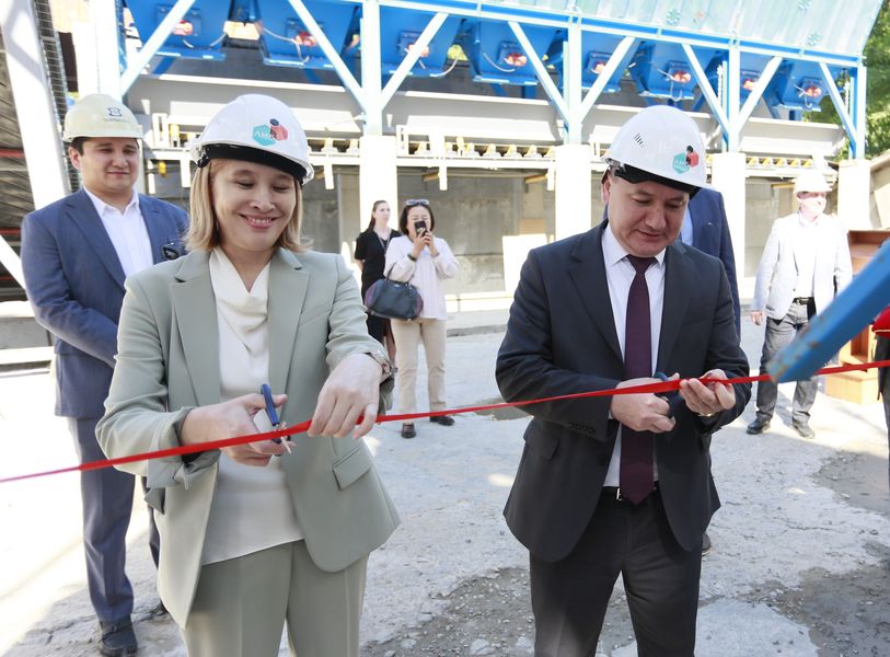 Satbayev University academic team participated in the opening ceremony of cast modified concrete production plant