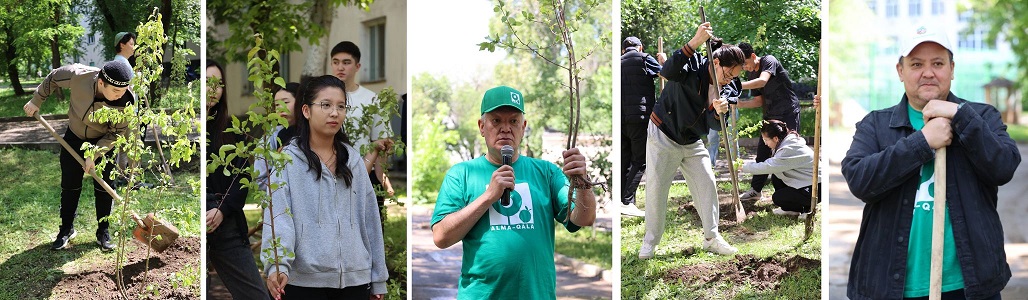 Таза Қазақстан үшін: Сәтбаев университетінің студенттері университет қалашығында алманың аңызға айналған түрі – Сиверс көшеттерін отырғызды